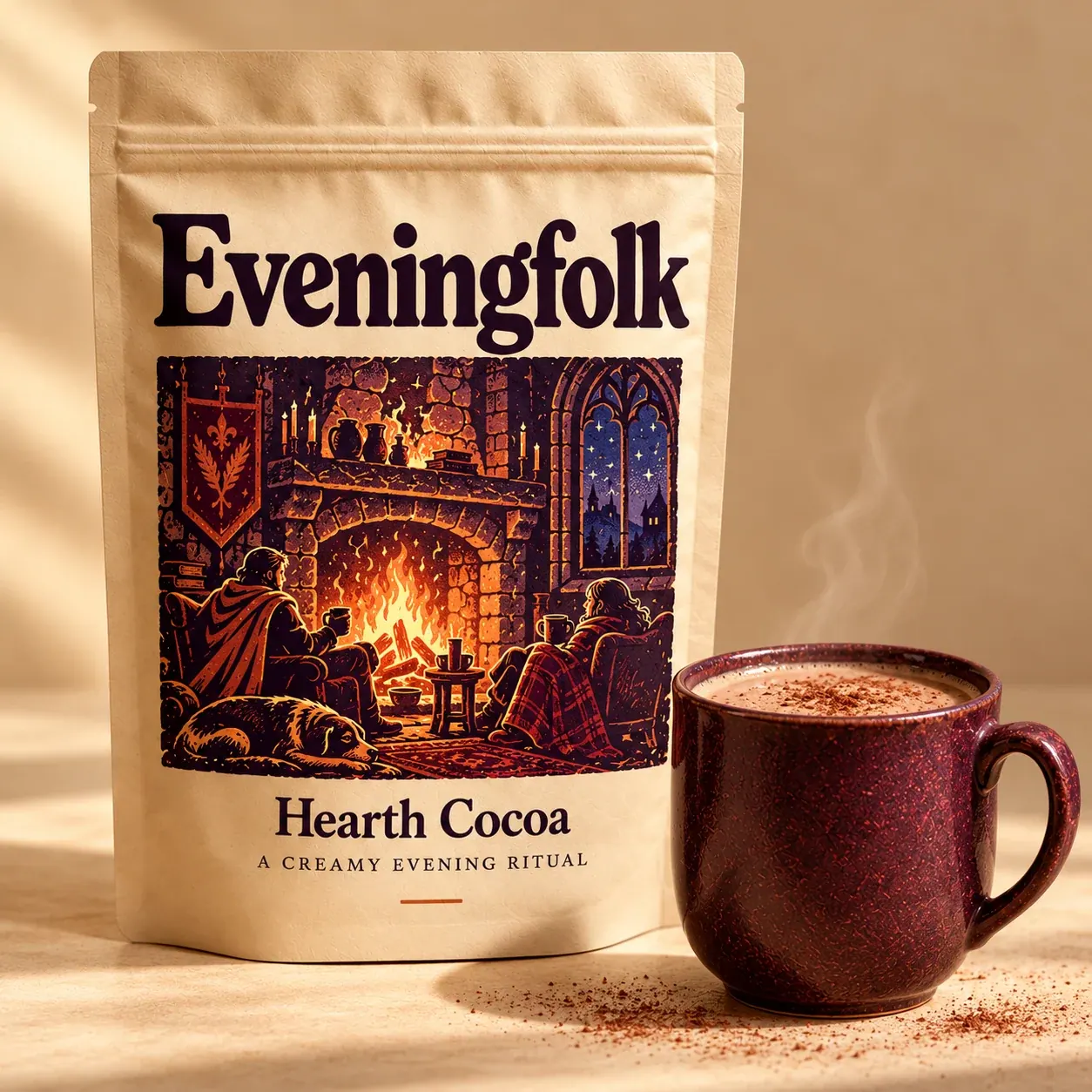 Hearth Cocoa concept pouch and mug
